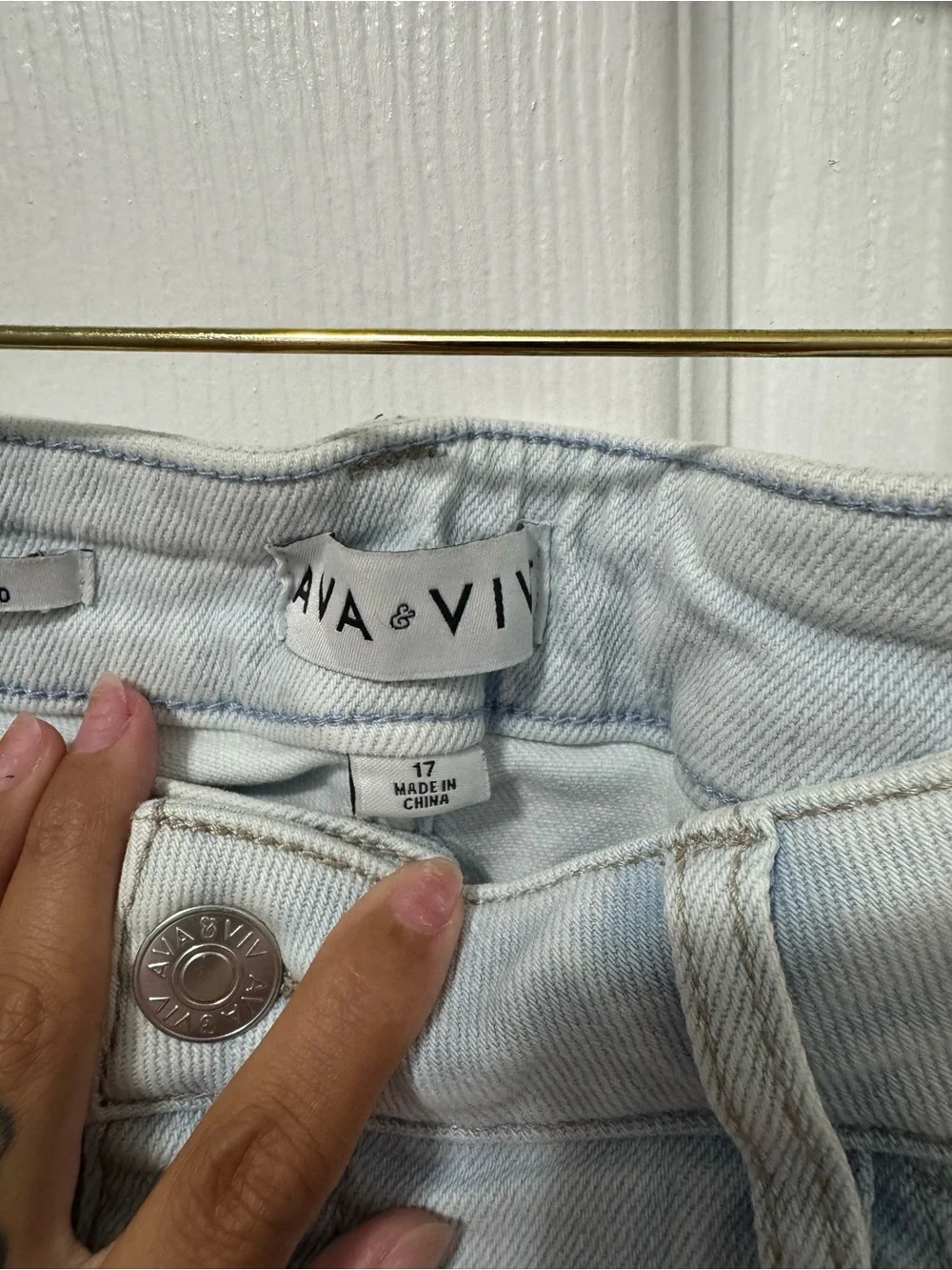Ava & Viv Light Blue Frayed-Hem Denim Shorts